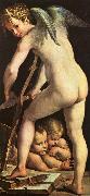 Girolamo Parmigianino Cupid Carving his Bow oil on canvas